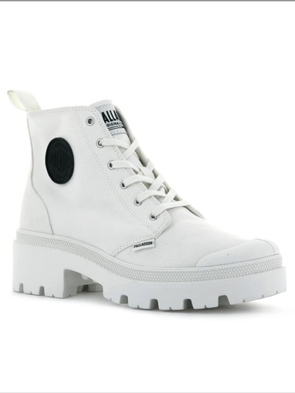 Palladium Women's White Zip Canvas Chunky Boot Pallabase Twill White Many Sizes!